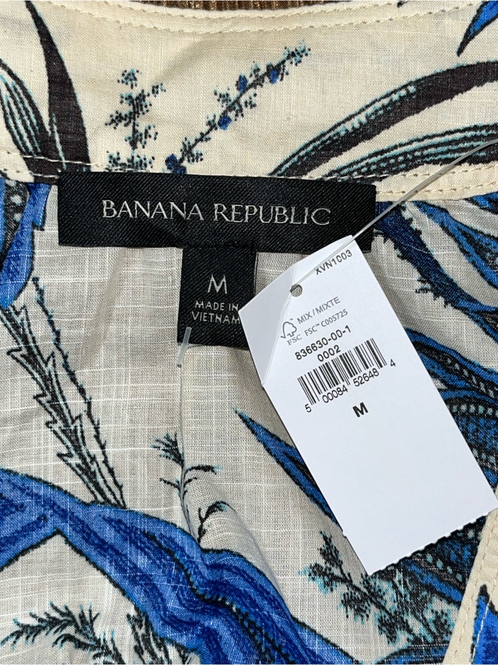Banana Republic Blue & White Floral Wrap Mini Dress - Picture 6 of 7